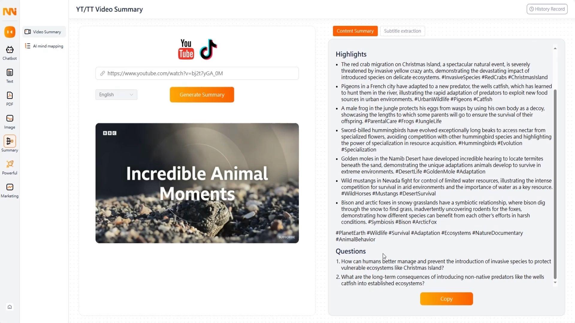 Can’t finish watching the video? AI helps you summarize + generate mind maps to quickly organize the content-01